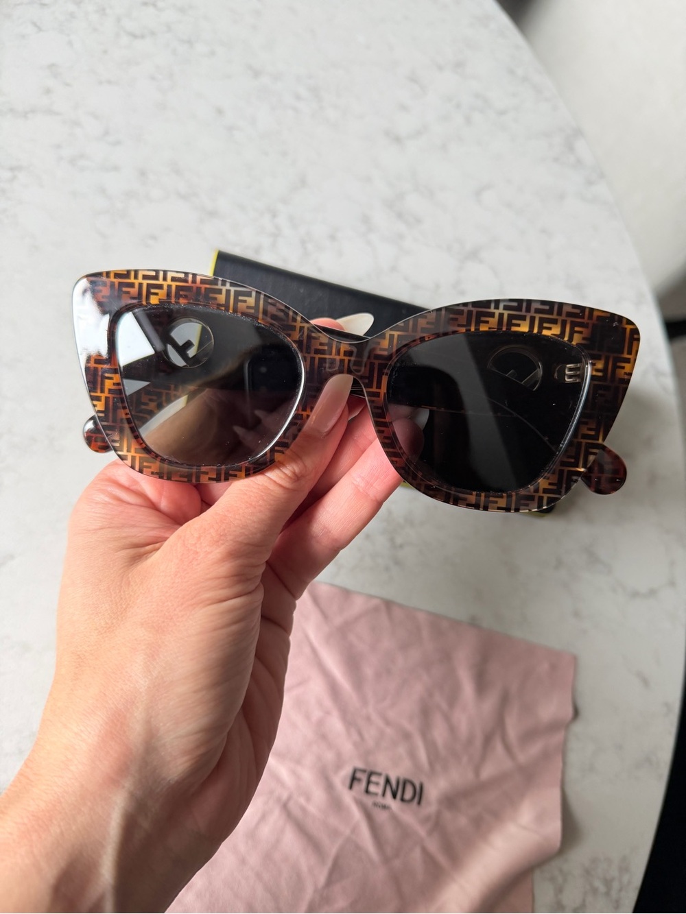 Fendi FF 0327/S Zucca Cat-Eye Sunglasses Tortoise